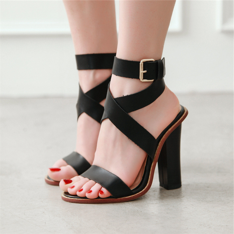 Women'S Shoes Big Feet - Sandálias gladiadoras femininas de salto alto,