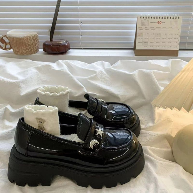 Women Shoes Quick Delivery - Retro preto primavera e outono dedo