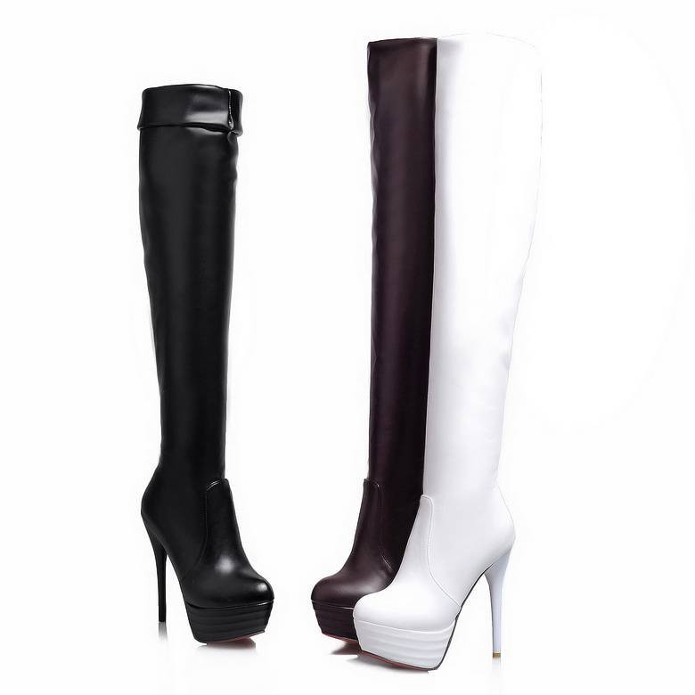 Women'S Shoes Big Feet - Simloveyo botas de joelho plataforma sapatos