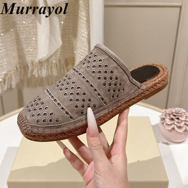 Kids Shoes Women - Mules Confortáveis de Camurça com Recortes