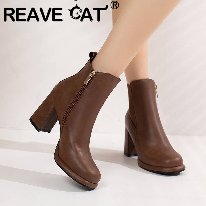 Women'S Shoes Big Feet - REAVE CAT-Botas de salto curto para