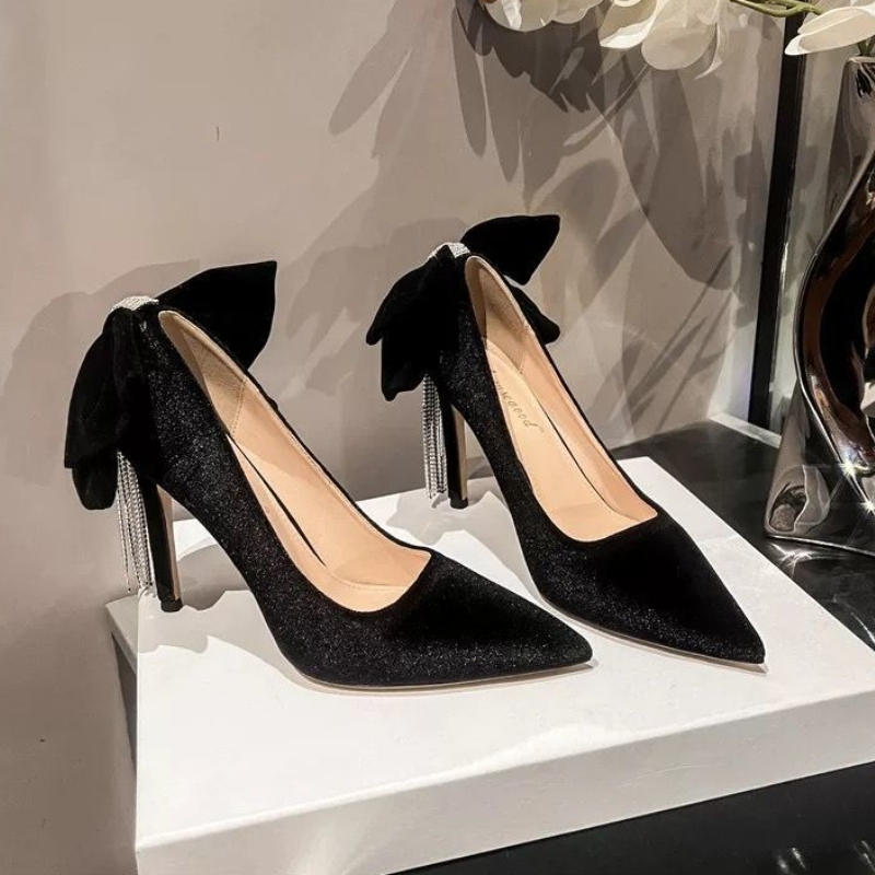 Preto com arco stiletto mulher - Women Shoes Quick Delivery avaliação e preço