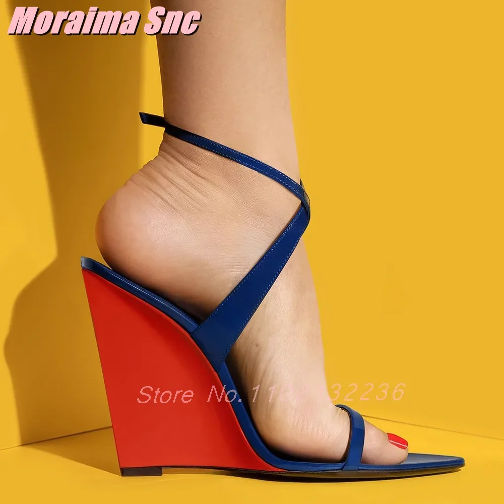 Cores misturadas cunhas sandál - Kids Shoes Women avaliação e preço