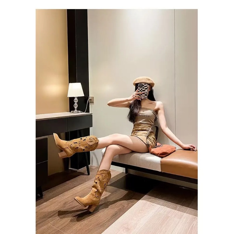 Botas de vaqueiro com saltos v - Women'S Shoes Vegan avaliação e preço