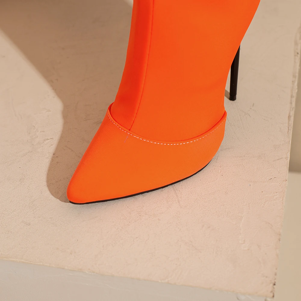 Novo inverno glamour laranja a - Women'S Shoes Big Feet avaliação e preço